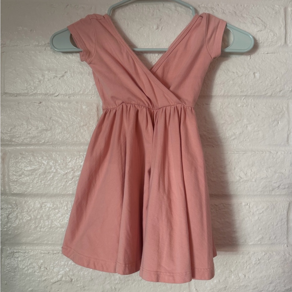 Alice + Ames Short Sleeve Faux Wrap Blush Pink Dress 3T